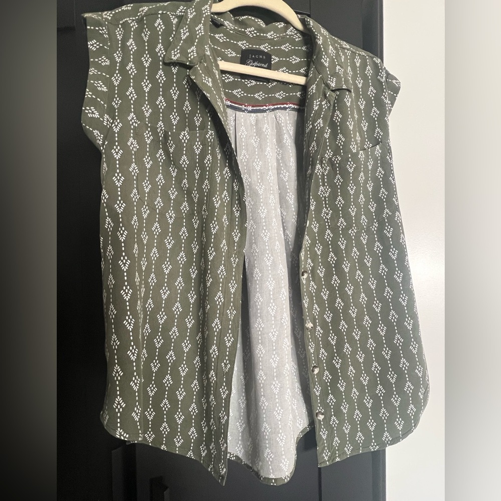 Jachs Olive Green Patterned Shirt
